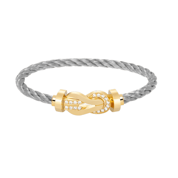 【Valeron Jewelry】CHANCE LARGE 8 FIGURE BUCKLE HALF DIAMOND BRACELET GOLD - Image 1