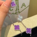 【Valeron Jewelry】CLOVER  5 MOTIFS  PURPLE VIOLET BRACELET SILVER - Image 2