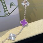 【Valeron Jewelry】CLOVER  5 MOTIFS  PURPLE VIOLET BRACELET SILVER - Image 3