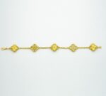 【Valerone Jewelry】CLOVER BRACELET 5 MOTIFS GOLD DIAMOND - Image 5