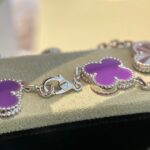 【Valeron Jewelry】CLOVER  5 MOTIFS  PURPLE VIOLET BRACELET SILVER - Image 6