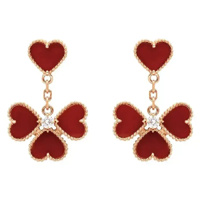 【Valleron Jewelry】SWEET CLOVER CARNELIAN EARRINGS - Image 2