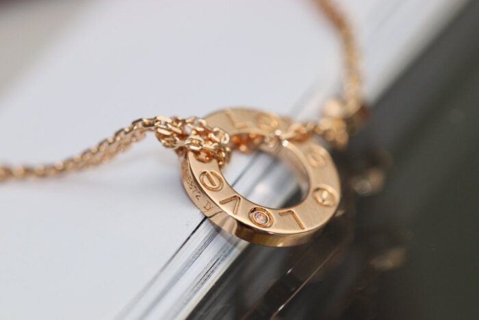 【Valleron Jewelry】LOVE NECKLACE ADJUSTABLE ROSE GOLD 2 DIAMOND - Image 5