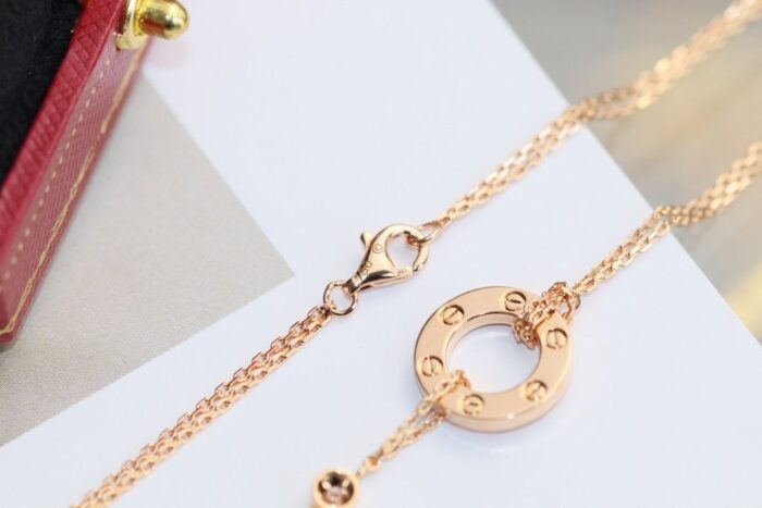 【Valleron Jewelry】LOVE NECKLACE ADJUSTABLE ROSE GOLD 2 DIAMOND - Image 7