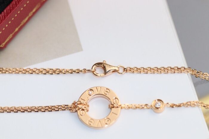 【Valleron Jewelry】LOVE NECKLACE ADJUSTABLE ROSE GOLD 2 DIAMOND - Image 8