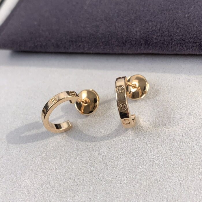 【Valeron Jewelry】LOVE EARRINGS 2.65MM PINK GOLD - Image 4