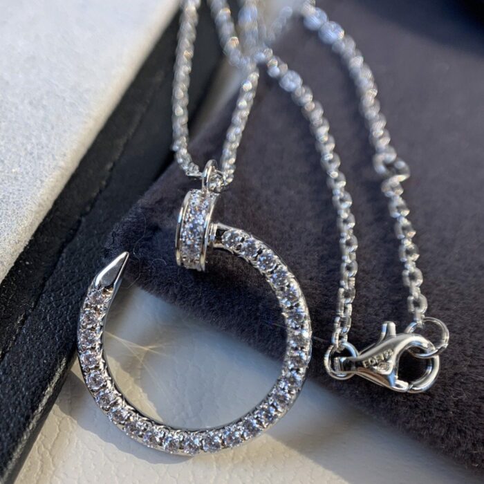 【Valleron Jewelry】JUSTE NECKLACE SILVER DIAMONDS - Image 1