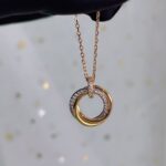 【Valerone Jewelry】TRINITY NECKLACE SILVER GOLD PINK GOLD DIAMONDS - Image 7