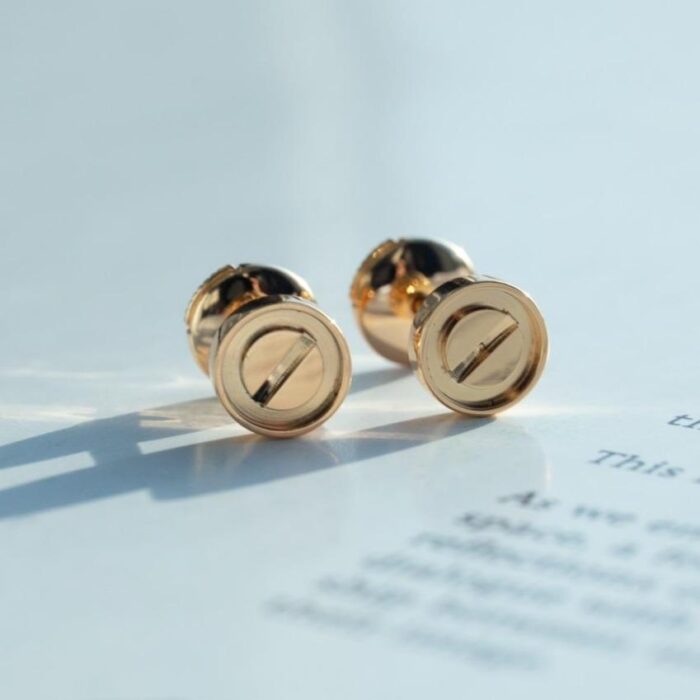 【Valeron Jewelry】LOVE EARRINGS PINK GOLD 10MM - Image 1