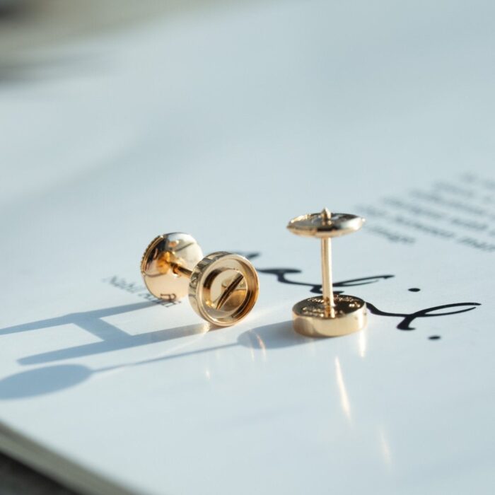 【Valeron Jewelry】LOVE EARRINGS PINK GOLD 10MM - Image 4