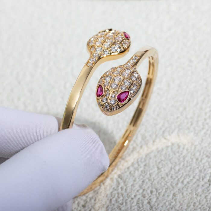 【Valerone Jewelry】SERPENTI BRACELET PINK GOLD DIAMOND DOUBLE SNAKE - Image 3