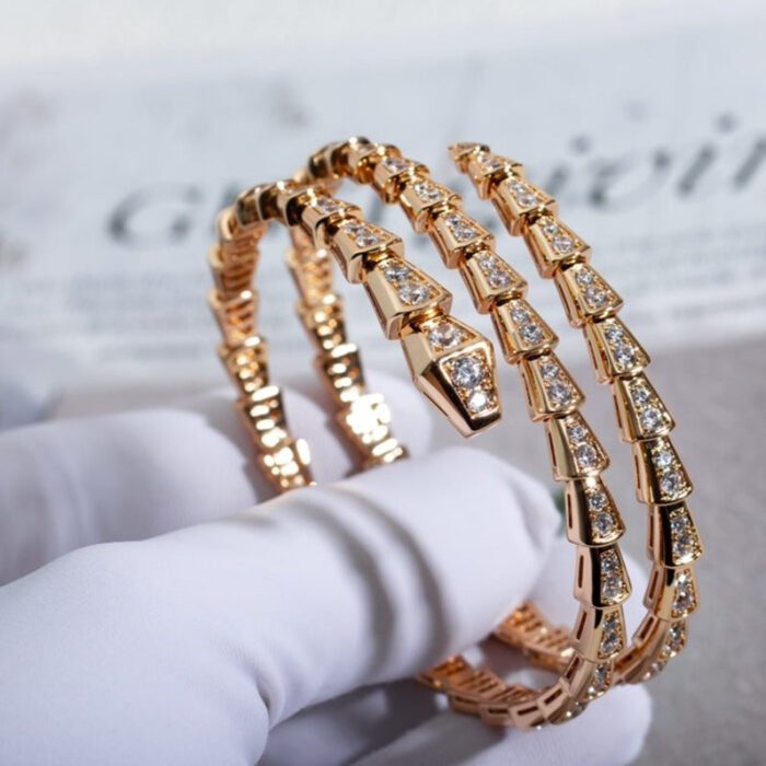 【Valleron Jewelry】SERPENTI BRACELET PINK GOLD DIAMOND DOUBLE ROW - Image 3