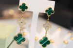 【Valeron Jewelry】CLOVER EARRINGS GOLD MALACHITE DIAMOND 3 MOTIF - Image 3