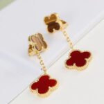 【Valeron Jewelry】CLOVER  2 MOTIF  TIGER EYE CARNELIAN EARRINGS - Image 7