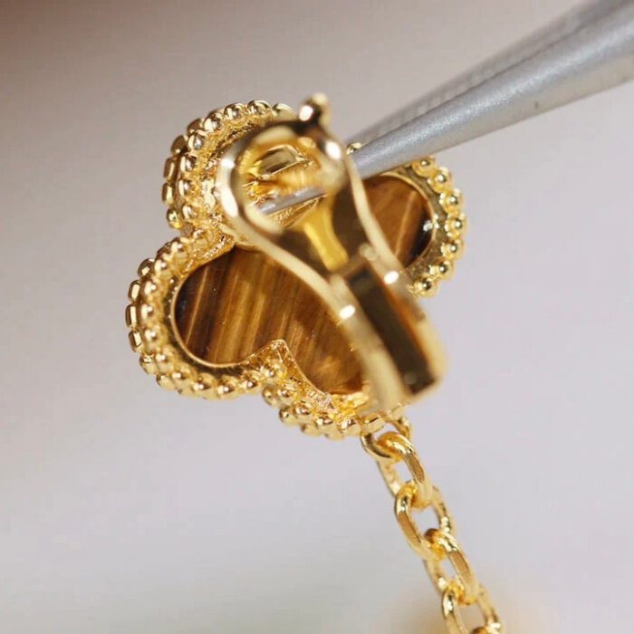 【Valeron Jewelry】CLOVER  2 MOTIF  TIGER EYE CARNELIAN EARRINGS - Image 9