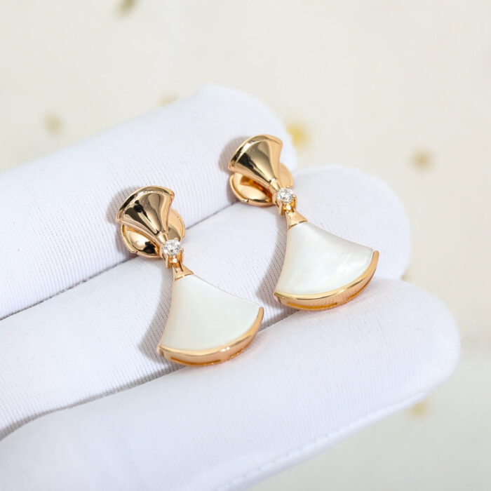 【Valeron Jewelry】DREAM MOP PINK GOLD EARRINGS - Image 1
