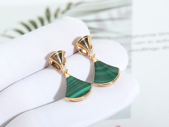 【Valeron Jewelry】DREAM MALACHITE PINK GOLD EARRINGS - Image 4
