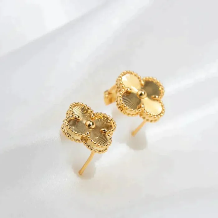 【Valeron Jewelry】CLOVER MEDIUM 1 MOTIFS LASER EARRINGS - Image 5