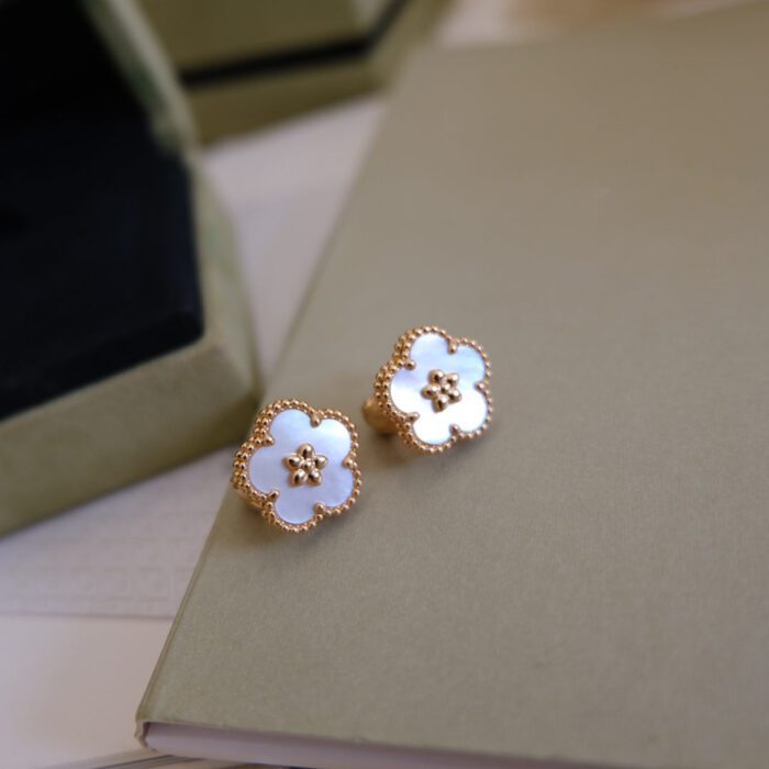 【Valeron Jewelry】LUCKY PINK GOLD WHITE MOP EARRINGS - Image 3