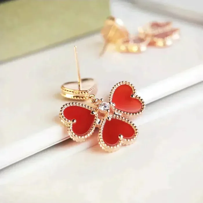 【Valleron Jewelry】SWEET CLOVER CARNELIAN EARRINGS - Image 5