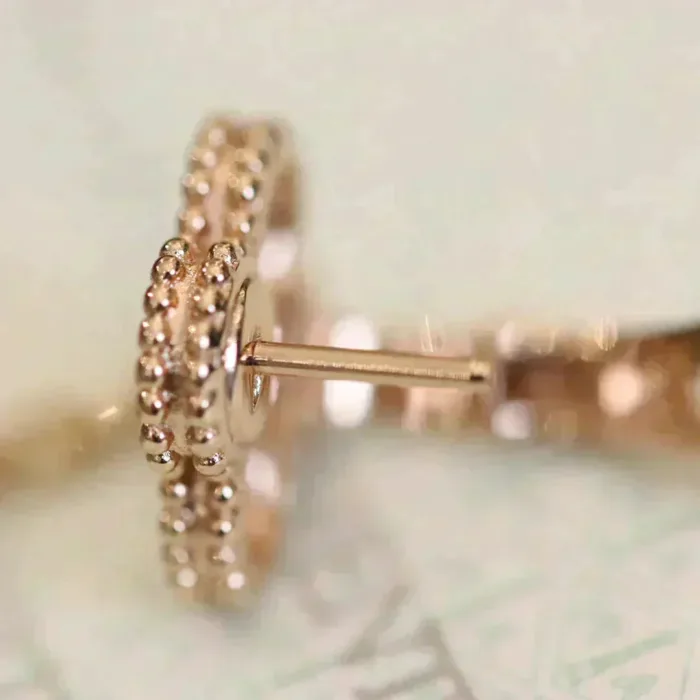 【Valeron Jewelry】CLOVER MEDIUM 1 MOTIFS FUll DIAMOND EARRINGS - Image 3