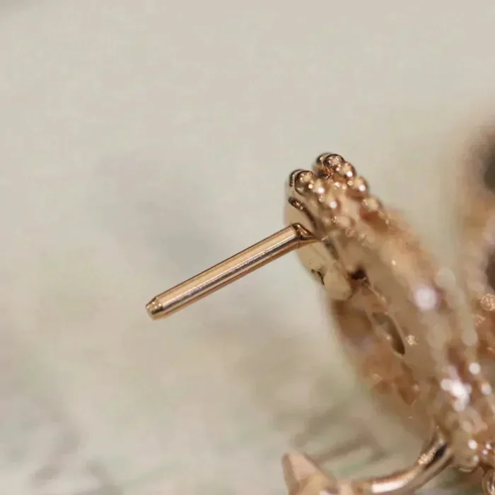 【Valeron Jewelry】CLOVER MEDIUM 1 MOTIFS FUll DIAMOND EARRINGS - Image 4