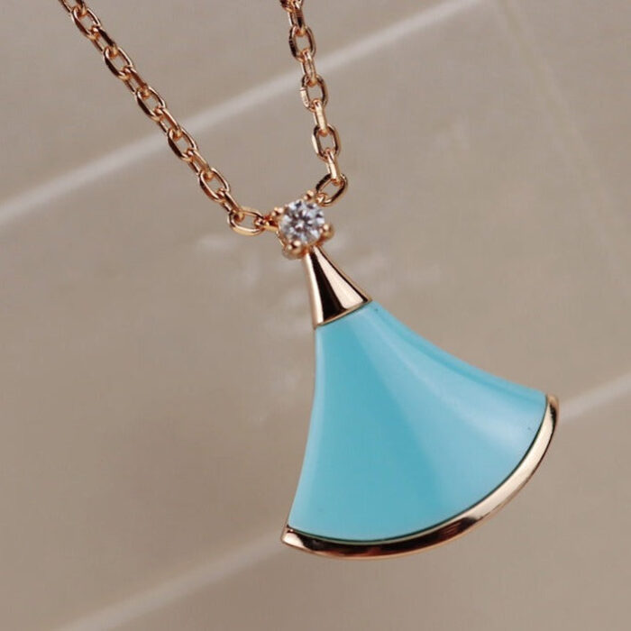 【Valleron Jewelry】DREAM NECKLACE TURQUOISE PINK GOLD - Image 1