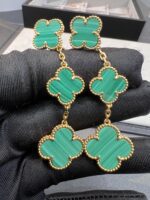 【Valeron Jewelry】CLOVER MALACHITE 3 MOTIFS GOLD - Image 3