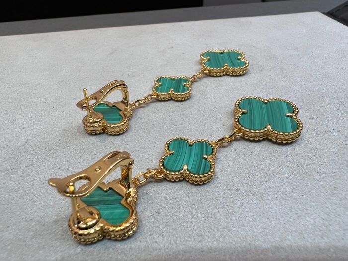 【Valeron Jewelry】CLOVER MALACHITE 3 MOTIFS GOLD - Image 5