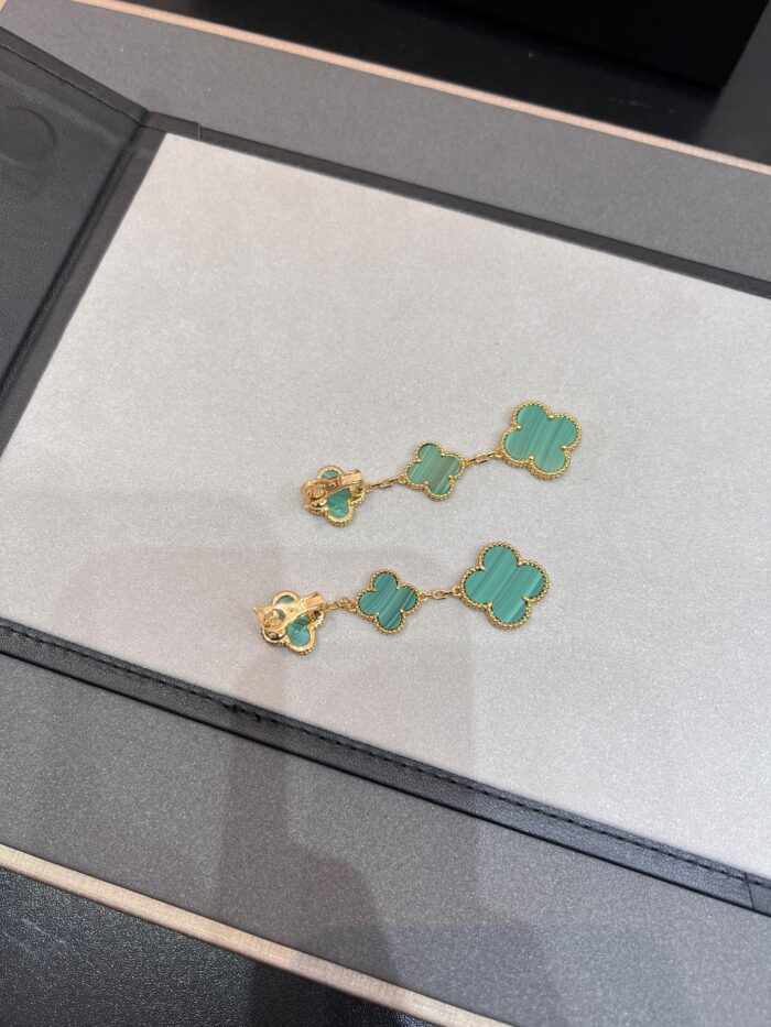 【Valeron Jewelry】CLOVER MALACHITE 3 MOTIFS GOLD - Image 6