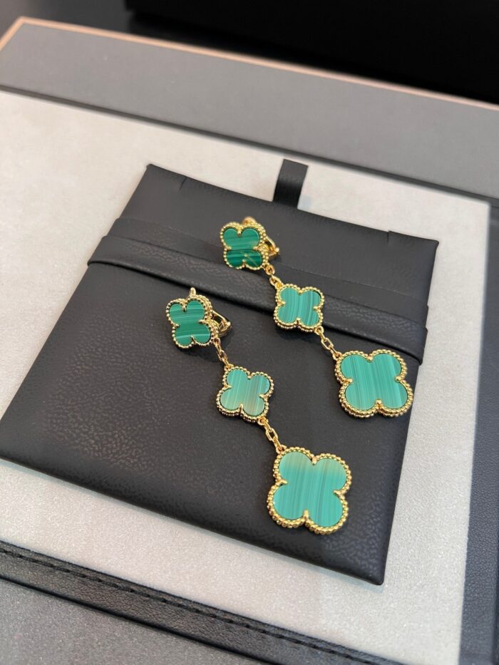 【Valeron Jewelry】CLOVER MALACHITE 3 MOTIFS GOLD - Image 8