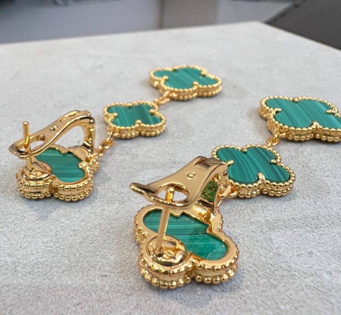 【Valeron Jewelry】CLOVER MALACHITE 3 MOTIFS GOLD - Image 9