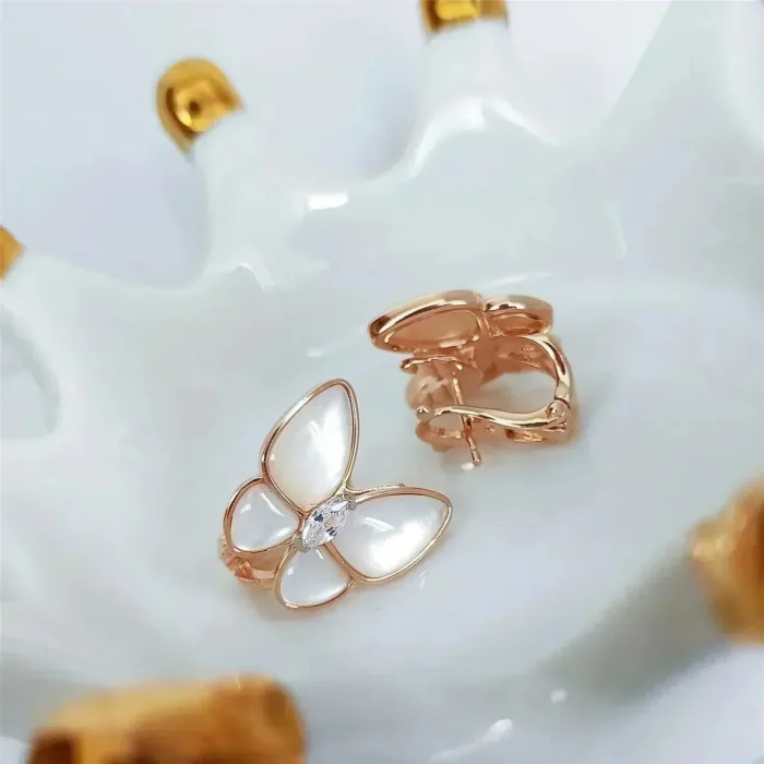 【Valeron Jewelry】BUTTERFLY MOP DIAMOND EARRINGS - Image 8