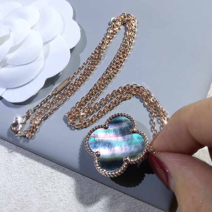 【Valeron Jewelry】CLOVER 25MM GOLD DARK MOP BIG CLOVER NECKLACE - Image 4