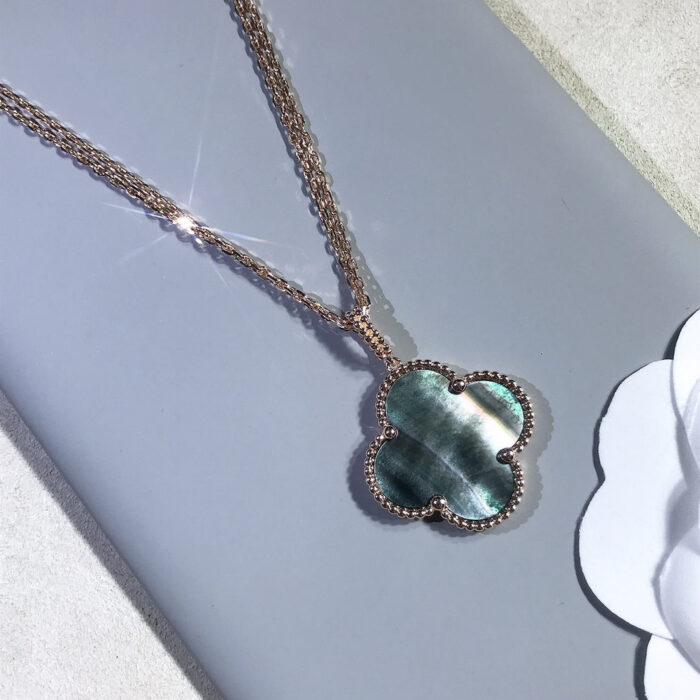 【Valeron Jewelry】CLOVER 25MM GOLD DARK MOP BIG CLOVER NECKLACE - Image 7