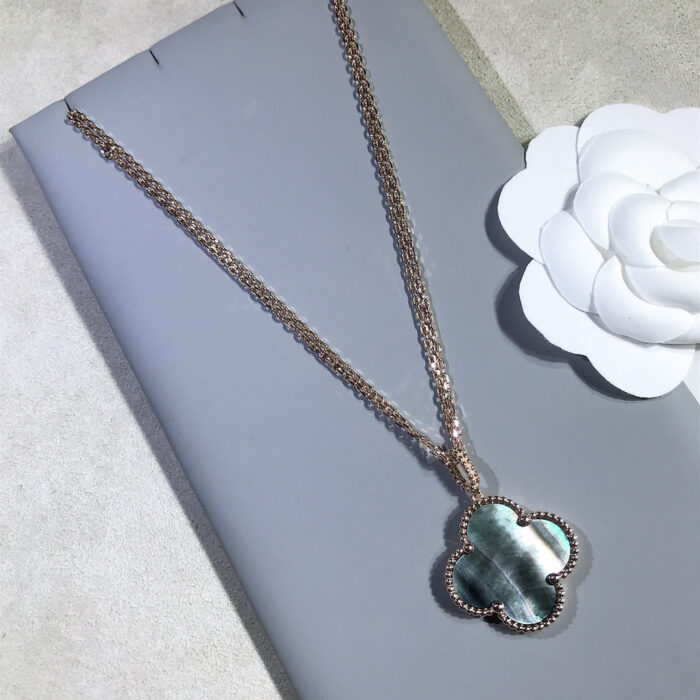 【Valeron Jewelry】CLOVER 25MM GOLD DARK MOP BIG CLOVER NECKLACE - Image 8