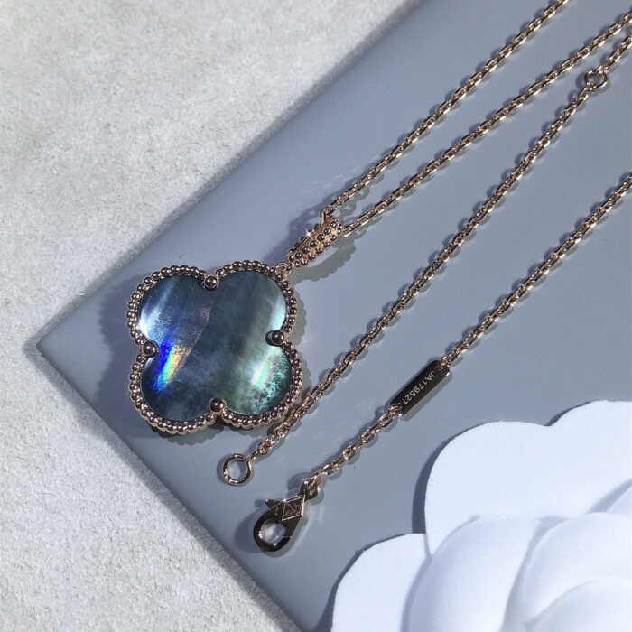 【Valeron Jewelry】CLOVER 25MM GOLD DARK MOP BIG CLOVER NECKLACE - Image 11