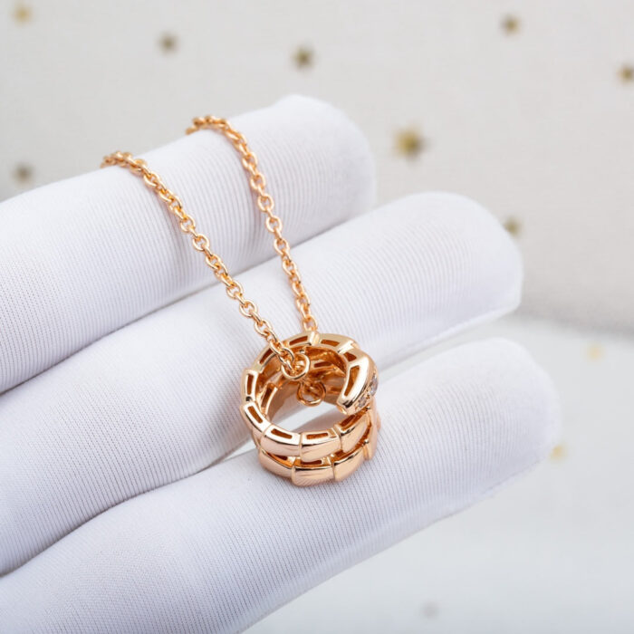 【Valleron Jewelry】SERPENTI PINK GOLD NECKLACE DIAMOND - Image 3