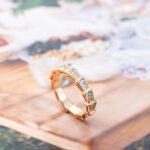 【Valerone Jewelry】SERPENTI RING PINK GOLD DIAMOND PAVED 3MM - Image 8