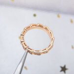 【Valerone Jewelry】SERPENTI RING PINK GOLD DIAMOND PAVED 3MM - Image 10