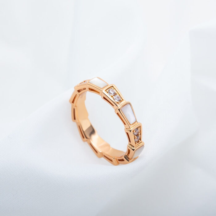 【Valerone Jewelry】SERPENTI RING PINK GOLD DIAMOND MOP 3MM - Image 5