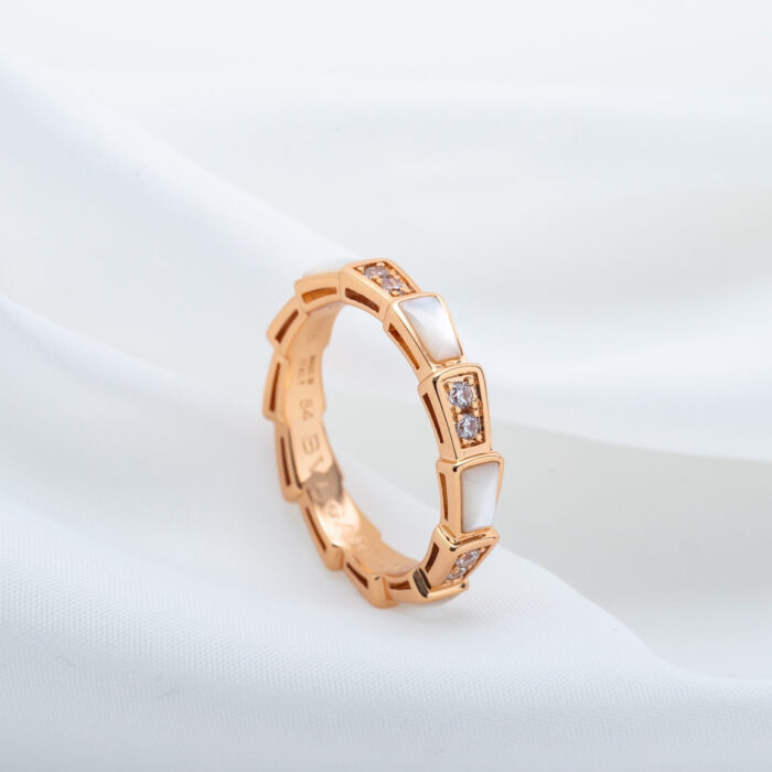 【Valerone Jewelry】SERPENTI RING PINK GOLD DIAMOND MOP 3MM - Image 6