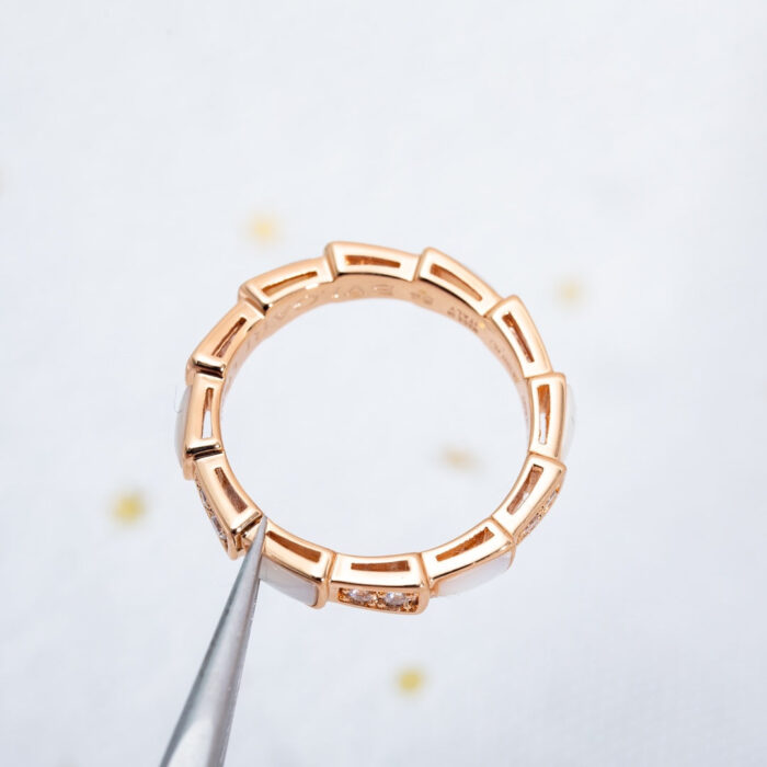 【Valerone Jewelry】SERPENTI RING PINK GOLD DIAMOND MOP 3MM - Image 7