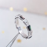【Valerone Jewelry】SERPENTI RING SILVER  DIAMOND BLACK MOP 3MM