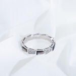 【Valerone Jewelry】SERPENTI RING SILVER  DIAMOND BLACK MOP 3MM - Image 5