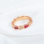 【Valerone Jewelry】SERPENTI RING PINK GOLD CARNELIAN DIAMOND 3MM - Image 3