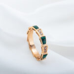 【Valerone Jewelry】SERPENTI RING PINK GOLD MALACHITE DIAMOND 3MM - Image 3