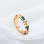 【Valerone Jewelry】SERPENTI RING PINK GOLD MALACHITE DIAMOND 3MM - Image 5