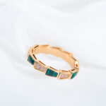【Valerone Jewelry】SERPENTI RING PINK GOLD MALACHITE DIAMOND 3MM - Image 7