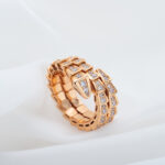 【Valerone Jewelry】SERPENTI RING PINK GOLD DIAMOND DOUBLE ROW - Image 6